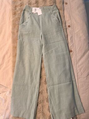 Saint Armont  Franka Pants100 % lined lined High-Rise Wide-Leg , 32 inseam.